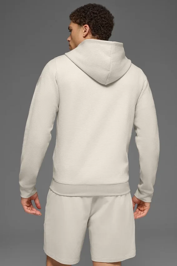 Waffle Lounge Kapüşonlu Sweatshirt - Kemik Rengi