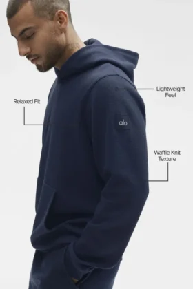 Waffle Lounge Kapüşonlu Sweatshirt – Lacivert