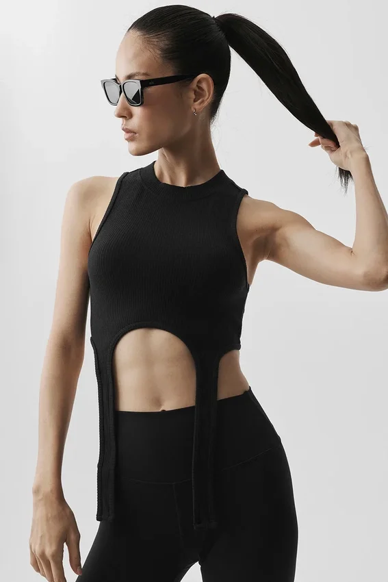 Wellness Rib Flaunt Tank - Siyah