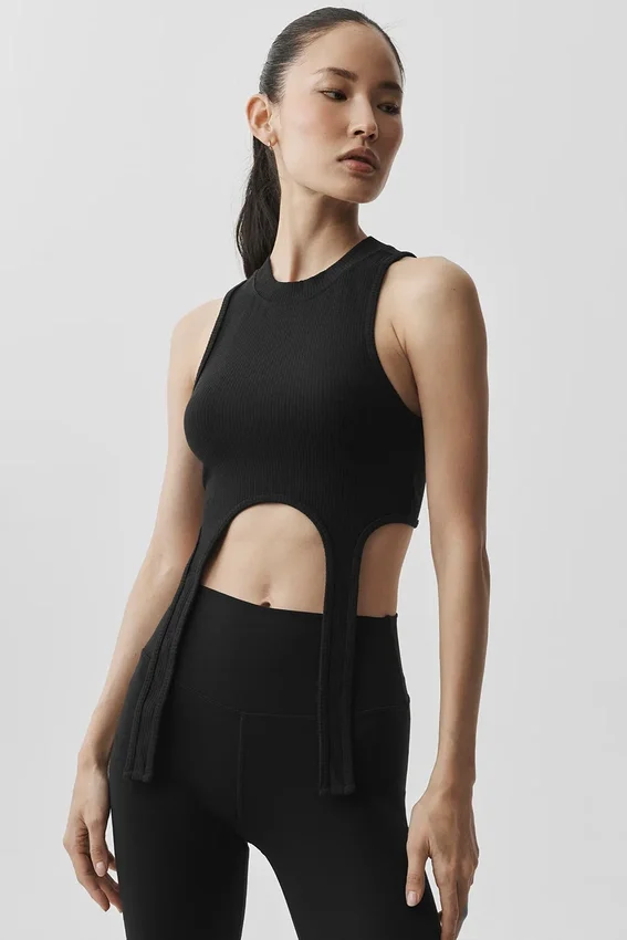 Wellness Rib Flaunt Tank - Siyah