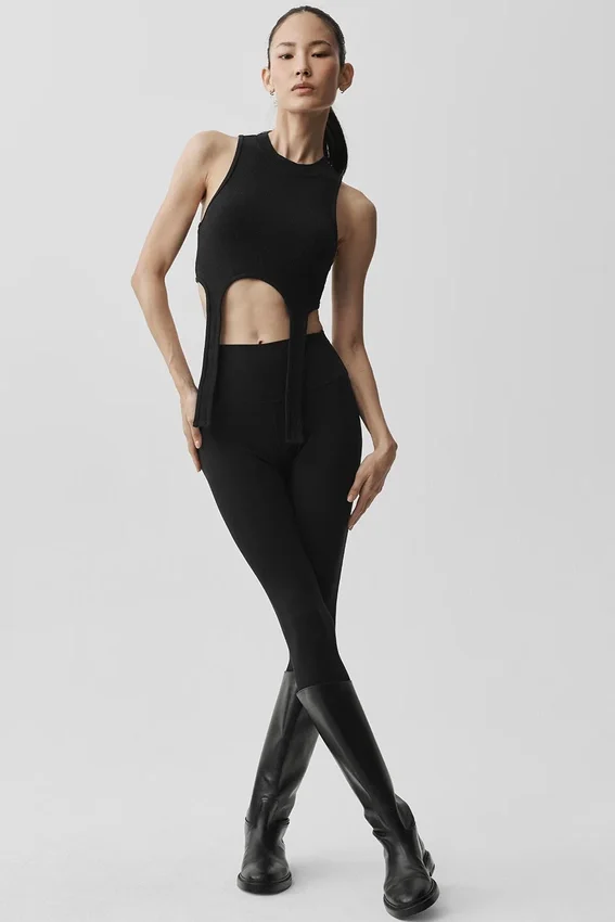 Wellness Rib Flaunt Tank - Siyah