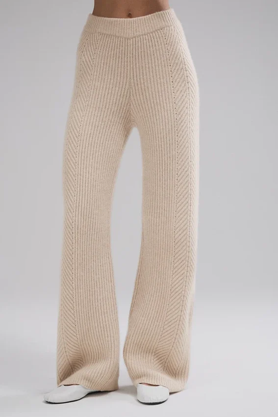 Winter Magic Kaşmir Geniş Paça Pantolon - Birch Heather