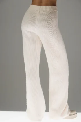 Winter Magic Kaşmir Geniş Paça Pantolon – Fildişi