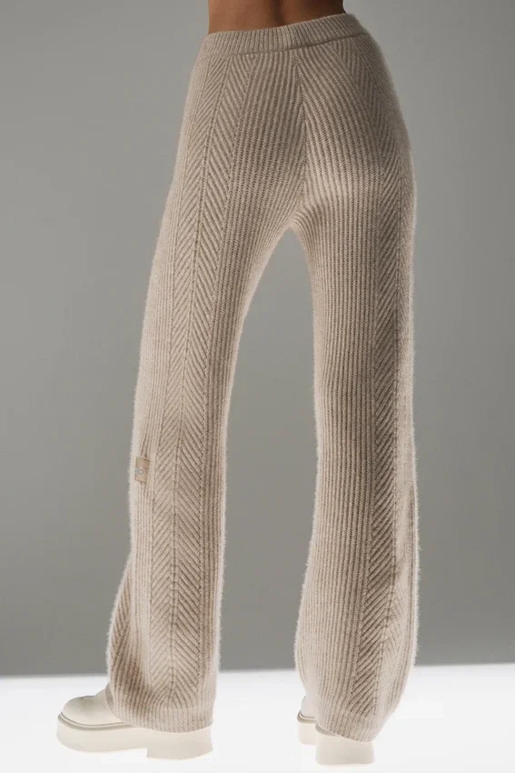 Winter Magic Kaşmir Geniş Paça Pantolon - Keten Heather
