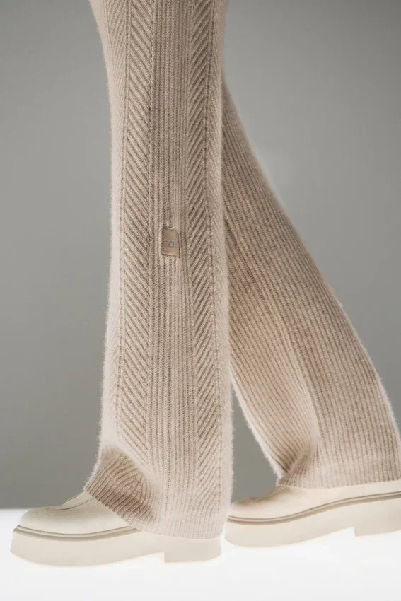 Winter Magic Kaşmir Geniş Paça Pantolon - Keten Heather