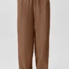 Yarı Şeffaf Golden Hour High-Waist Düz Paça Pantolon - Güneşten Öpülmüş Kahverengi
