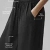 Yarı Şeffaf Golden Hour High-Waist Düz Paça Pantolon - Siyah