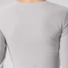 Yıkanmış Alosoft Crop Finesse Uzun Kollu - Gri Gökyüzü Yıkama