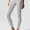 Yıkanmış High-Waist Alosoft Sunray Tayt - Gri Gökyüzü Yıkama
