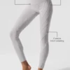 Yıkanmış High-Waist Alosoft Sunray Tayt - Gri Gökyüzü Yıkama
