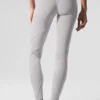 Yıkanmış High-Waist Alosoft Sunray Tayt - Gri Gökyüzü Yıkama