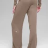 Yün Kaşmir High-Waist New Class Geniş Paça Pantolon - Chai Latte