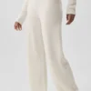 Yün Kaşmir High-Waist New Class Geniş Paça Pantolon - Fildişi