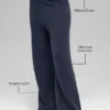 Yün Kaşmir High-Waist New Class Geniş Paça Pantolon - Lacivert