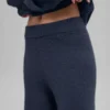 Yün Kaşmir High-Waist New Class Geniş Paça Pantolon - Lacivert