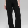 Yün Kaşmir High-Waist New Class Geniş Paça Pantolon - Siyah