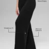 Yün Kaşmir High-Waist New Class Geniş Paça Pantolon - Siyah