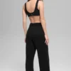 Yün Kaşmir High-Waist New Class Geniş Paça Pantolon - Siyah