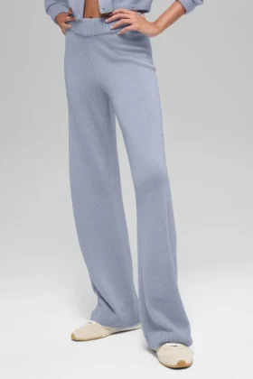 Yün Kaşmir High-Waist New Class Geniş Paça Pantolon - Winter Frost