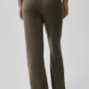 Yün Kaşmir High-Waist New Class Geniş Paça Pantolon - Zeytin Ağacı