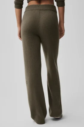 Yün Kaşmir High-Waist New Class Geniş Paça Pantolon – Zeytin Ağacı