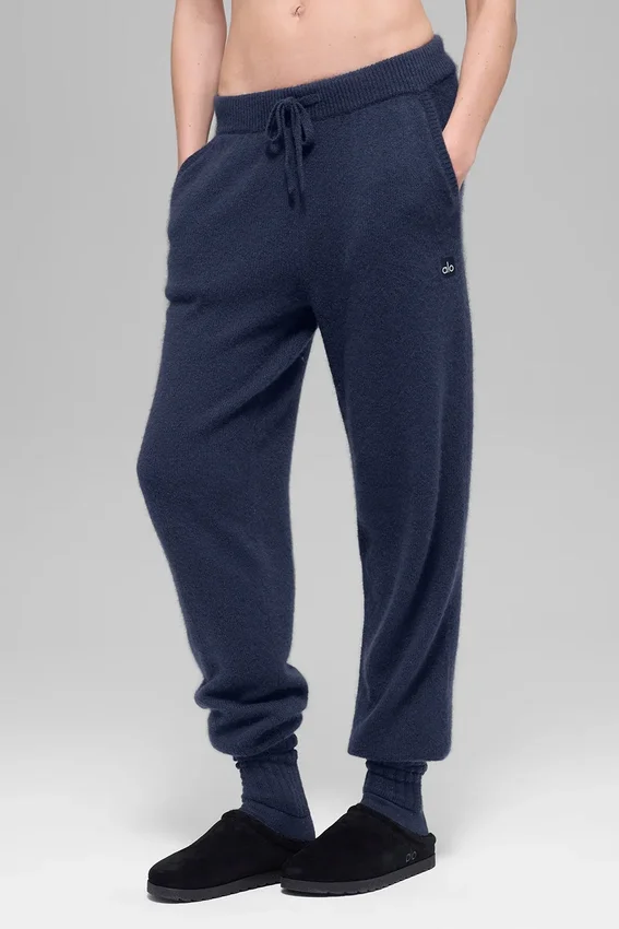 Yün Kaşmir High-Waist New Class Jogger - Lacivert