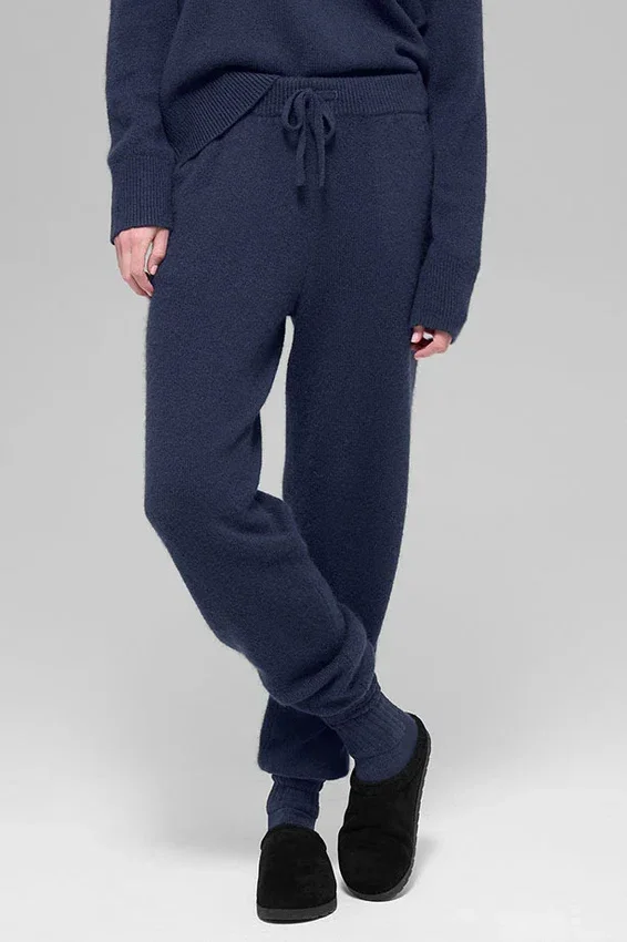 Yün Kaşmir High-Waist New Class Jogger - Lacivert