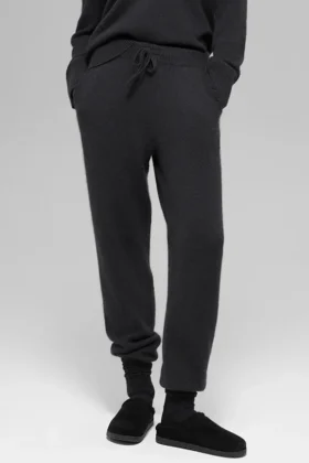 Yün Kaşmir High-Waist New Class Jogger - Siyah