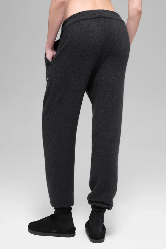 Yün Kaşmir High-Waist New Class Jogger - Siyah