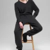 Yün Kaşmir High-Waist New Class Jogger - Siyah