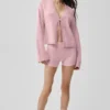 Yün Kaşmir Nervürlü Noble Şort - Vintage Pembe