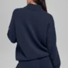 Yün Kaşmir New Class 1/4 Fermuarlı Kazak - Lacivert