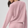 Yün Kaşmir New Class Bağcıklı Hırka - Vintage Pembe