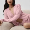 Yün Kaşmir New Class Bağcıklı Hırka - Vintage Pembe