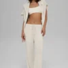 Yün Kaşmir New Class Eşofman Altları - Kemik Rengi Melanj