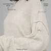Yün Kaşmir New Class Kapüşonlu Sweatshirt - Kemik Rengi Melanj