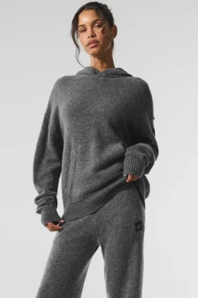 Yün Kaşmir New Class Kapüşonlu Sweatshirt - Platin Gri