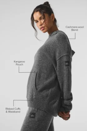 Yün Kaşmir New Class Kapüşonlu Sweatshirt – Platin Gri