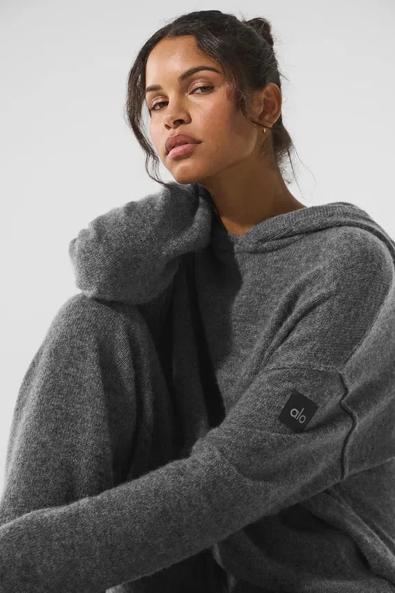 Yün Kaşmir New Class Kapüşonlu Sweatshirt - Platin Gri
