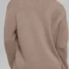 Yün Kaşmir New Class Oversized V Yaka Kazak - Chai Latte