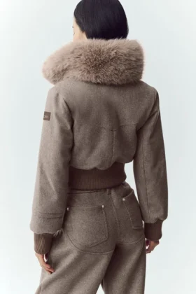 Yün Karışımlı Bunny Slope Ceket – Alpine Cocoa Heather