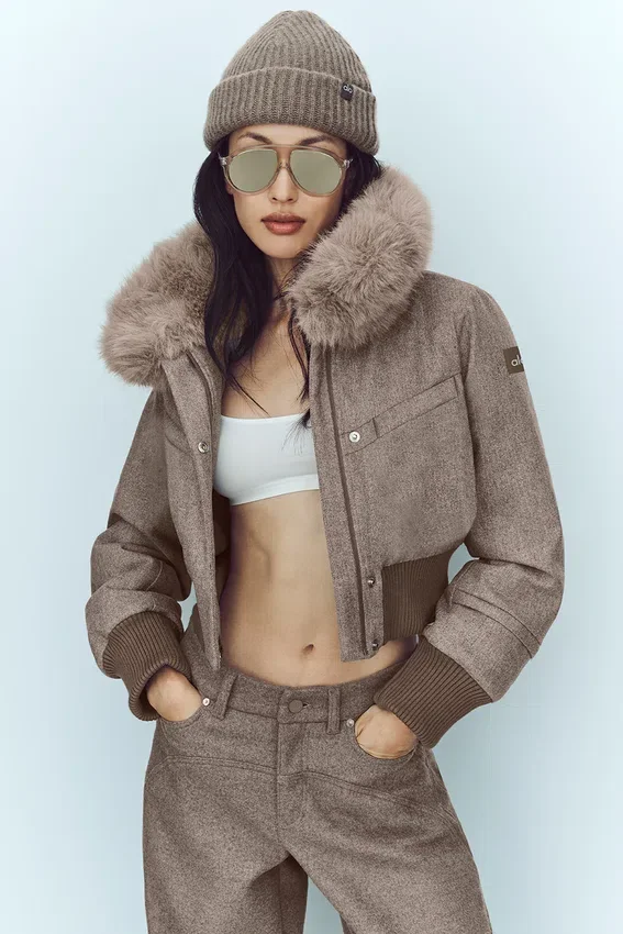 Yün Karışımlı Bunny Slope Ceket - Alpine Cocoa Heather