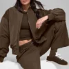 Suni Kürk Urbanite Bomber Ceket - Espresso/Fildişi