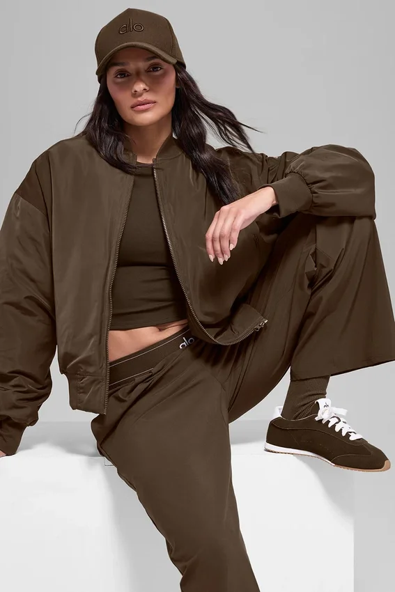 Suni Kürk Urbanite Bomber Ceket - Espresso/Fildişi
